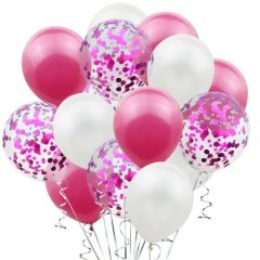 Cumpără acum Set 15 baloane pentru petrecere, alb/roz, 30 cm de pe Sellect.ro