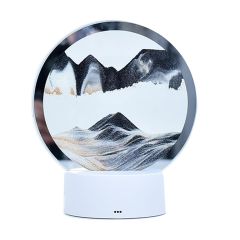 Cumpără acum Lampa decorativa tip clepsidra imagine 3D dinamica, nisipuri miscatoare, 16 x 18.5 cm, Gri/Auriu de pe Sellect.ro