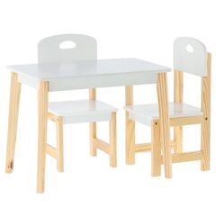 Cumpără acum Set masa cu 2 scaune - pentru copii - lemn - MDF - alb - 60x40x46 cm - Daisy de pe Sellect.ro