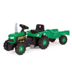 Cumpără acum Tractor cu pedale si remorca/verde/53x143x45 de pe Sellect.ro